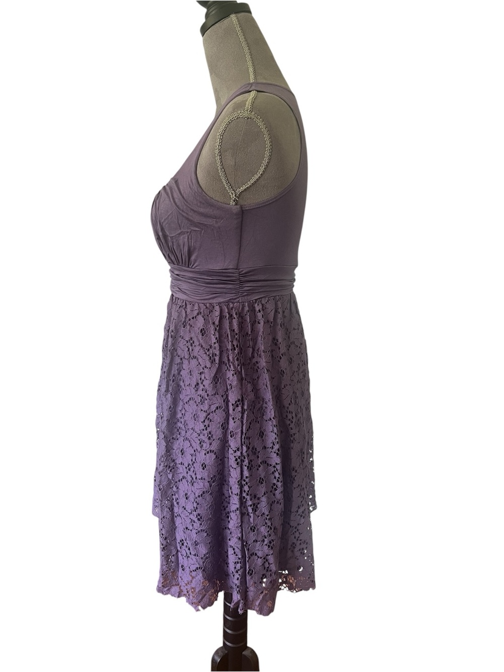 dELiA*s Purple Lace Scoop-Neck Mini Dress - Picture 3 of 7